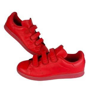 2016 Adidas Originals Stan Smith Mens Size 10.5 Red S80043 Velcro Sneakers